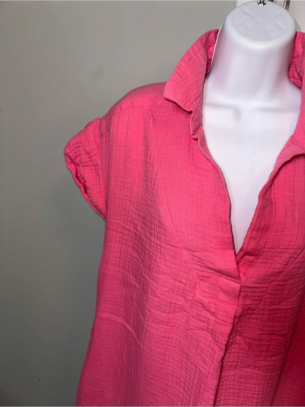J Crew Size Small Oversized Relaxed Pink Women's VNeck Dress